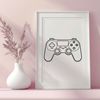 Gaming Controller Vector Graphic A standard game controller with buttons and joysticks, designed for video gaming.