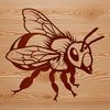 Beautiful Bee Design for Crafts A detailed illustration of a flying bee with textured body and wings.