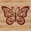 A colorful illustration of a butterfly with wings spread wide, suitable for gardening and craft projects.