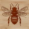 Vibrant Honey Bee Illustration A detailed illustration of a honeybee, suitable for gardening-themed designs and projects.