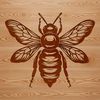 Vector Bee Design Art A detailed illustration of a bee in flight, suitable for vector art designs.