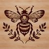 Vector Honeybee Design A detailed illustration of a honey bee with its body and wings rendered in vector format.