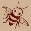Stunning Honey Bee Illustration A detailed illustration of a honey bee in flight, suitable for gardening and crafting projects.