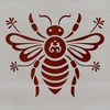 A stylized illustration of a bee, suitable for vector graphics and digital design.