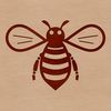 Simple Honeybee Vector Graphic An illustration of a simple line-drawn honeybee with distinct features.