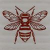 A stylized illustration of a bee, suitable for graphic design and digital art projects.