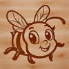 An illustration of a bee in flight, highlighting its insect features and flying capabilities.