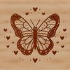 Love Heart Winged Beauty Vector A colorful butterfly with love hearts on its wings, suitable for gardening designs or crafts.