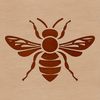 A detailed illustration of a busy bee in flight, suitable for vector art projects and gardening themes.
