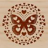 Colorful Butterfly with Hearts SVG Icon A colorful butterfly with love hearts surrounding its body, suitable for various creative applications.