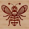 A detailed illustration of a bee in flight, suitable for use as clip art in various digital design projects.