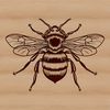 Illustrated bee icon with realistic details, suitable for gardening and craft projects.
