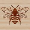 A detailed illustration of a honey bee in flight, suitable for use in vector designs.