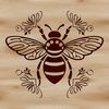 A stylized illustration of a bee with intricate details, suitable for vector art designs.