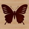A simple vector illustration of a butterfly in silhouette, suitable for digital design projects.