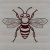 Detailed Insect Clip Art Design A detailed illustration of a bee in mid-air, suitable for vector graphics and digital designs.