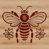 Vibrant Bee SVG Graphic A colorful illustration of a busy bee in flight, suitable for gardening and crafting projects.