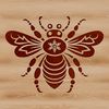 A stylized illustration of a bee with intricate details, suitable for vector graphics and cutting machine designs.
