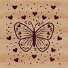 Colorful Butterfly Clip Art Design A colorful butterfly with love hearts on its wings, designed as vector art suitable for various applications.