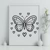 Butterfly Illustration In SVG, PNG, PDF And DXF File Formats