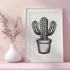 Cactus Artwork In SVG, PNG, PDF And DXF Formats