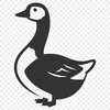 A detailed vector illustration of a goose in a simplified silhouette form.