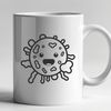A detailed illustration of a bacterium, suitable for use in educational materials or graphics design.
