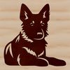 Loyal German Shepherd Digital Illustration A digital illustration of a loyal German Shepherd dog lying on its side.
