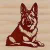 Loyal German Shepherd Illustration A detailed illustration of a German Shepherd lying down.