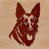 German Shepherd Vector Head A digital illustration of a German Shepherd's head, created as a vector graphic.