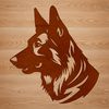 Beautiful Dog Profile Vector Art A portrait illustration of a German Shepherd dog with its head in profile.
