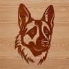 Realistic German Shepherd Dog Head Illustration A realistic illustration of a German shepherd dog's head, suitable for vector design and cutting machine projects.