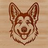 German Shepherd Face Illustration An SVG graphic representation of a German shepherd's facial features, ideal for digital design and cutting machine use.