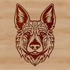 Detailed German Shepherd Portrait Close-up depiction of a German Shepherd's features, ideal for use in digital art software like Procreate or Photoshop.