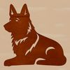 Laying German Shepherd Illustration A detailed illustration of a German Shepherd lying down on its side.