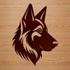Dog Breed Vector Clip Art High-resolution illustration of a German Shepherd head, suitable for various design applications.