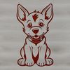 A vector illustration of a German Shepherd dog sitting, suitable for various design applications.