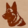Vector Headshot of a German Shepherd Vector graphic of a German Shepherd dog profile.