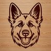 German Shepherd Dog Head Illustration A detailed illustration of a German Shepherd dog's head, suitable for graphic design and digital cutting projects.