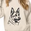 Stunning Vector Portrait of a German Shepherd Dog's Face A detailed illustration of a German Shepherd dog's head in vector format.