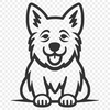 Creative Sitting German Shepherd PNG