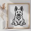 Beautiful Laying German Shepherd Digital Artwork