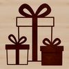 A stylized vector illustration of a wrapped gift box with a bow, ideal for personal or commercial use.