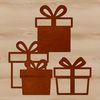 A digital vector illustration of a wrapped gift box with a ribbon.