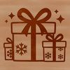 A vector illustration of a Christmas gift box with a festive bow.