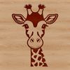 A digital illustration of a tall, spotted giraffe in a natural setting.