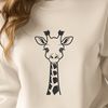 Stylized Giraffe Silhouette A stylized illustration of a giraffe in a natural habitat setting.