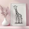 Long-Necked Friend Vector Graphic A detailed illustration of a giraffe with long neck and legs.