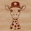 Free Vector Art Giraffe Graphic A realistic illustration of a giraffe standing on open savannah.