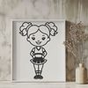 Illustrative SVG design of a young female cheerleader in motion, ideal for sports-themed projects and vector art.